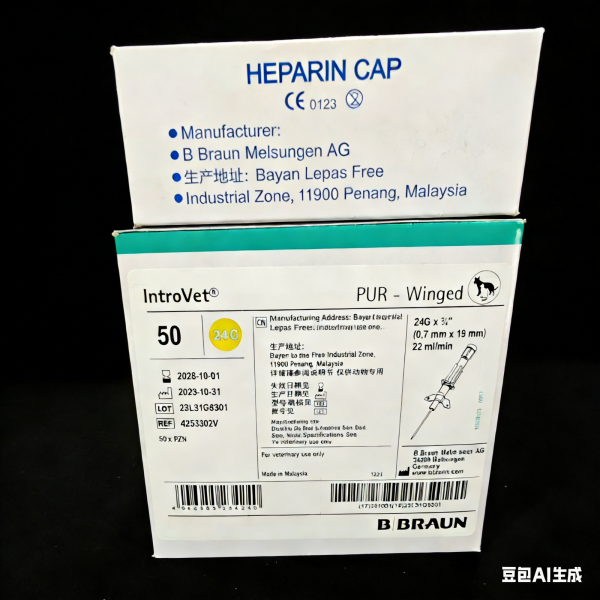 德国贝朗静脉留置22G24G带肝素帽犬猫宠物动物输液滞留针进口品质