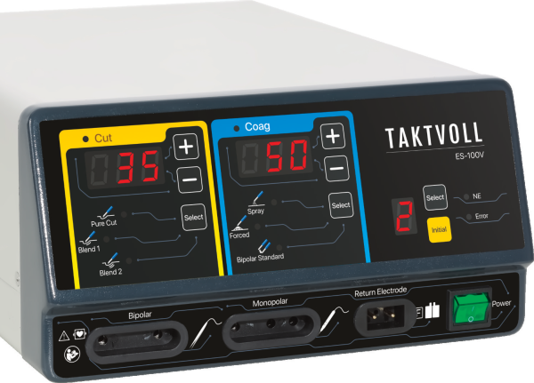 IWA-ES100V Compact Veterinary Electrosurgical Generator front panel