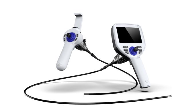 SOAIM SA Series veterinary endoscope complete system — SA-Pro display handpiece with SA-Air wireless handle and flexible insertion tube
