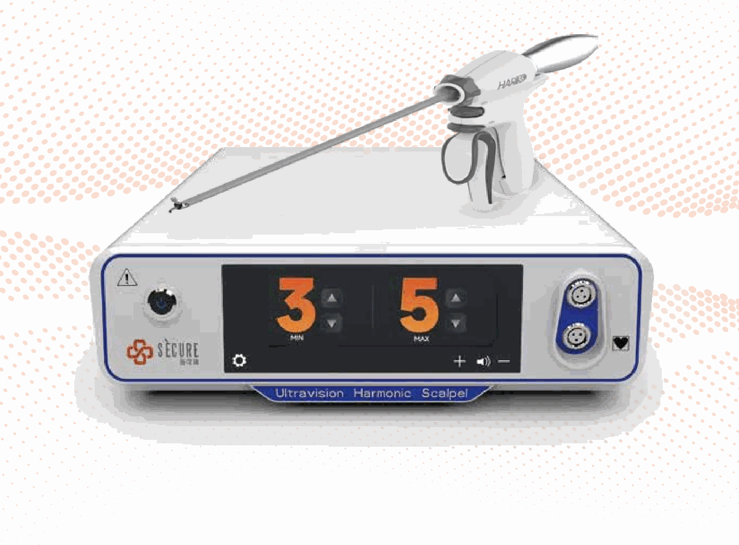 IWA-SG12 veterinary ultrasonic harmonic scalpel system - generator with HAR36 pistol-grip handpiece, long shaft and curved titanium blade