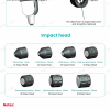 IWA-SWT10 seven interchangeable impact heads — flat/concave/convex 6/10/15/20/25/30 mm