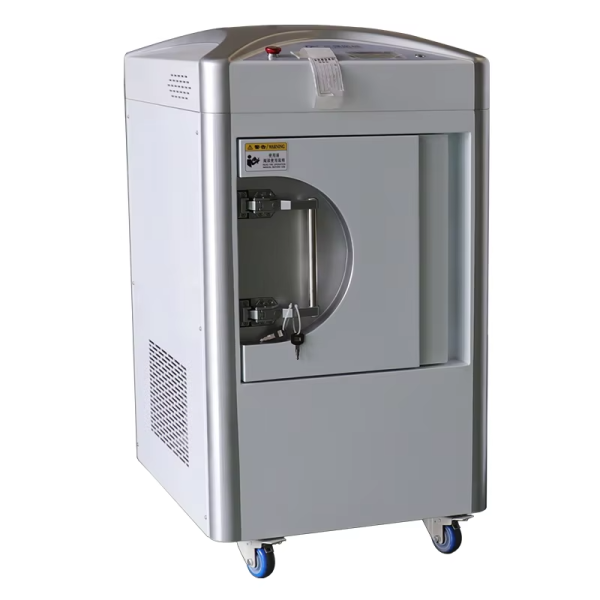 IWA-VPSS02 EO sterilizer — 3/4 view showing handle, controls, and casters