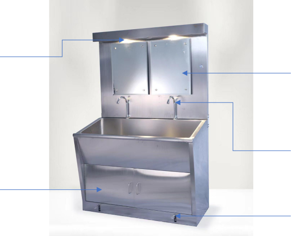 不锈钢医用洗手池(双人) (IWA-WS01) - product photo 不锈钢医用洗手池(双人) (IWA-WS01) - product photo